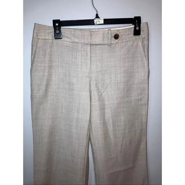J. Crew Super 120’s 100% wool Heathered white Wide Leg Pants Size 4 #768 - Image 2