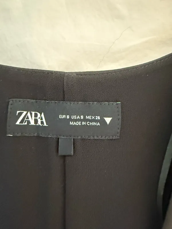 ZARA Sleeveless Satin Top Black - Image 4