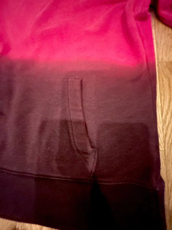 Hollister California logo graphic kangaroo ombre burgundy oversized hoodie M - Image 11