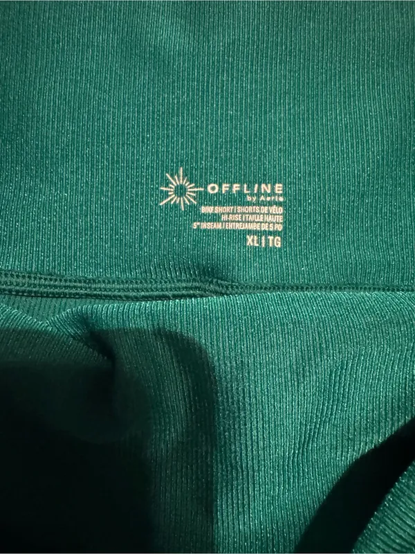 OFFLINE by Aerie Real Me Bike Shorts - Emerald Green, XL Like New - Image 3