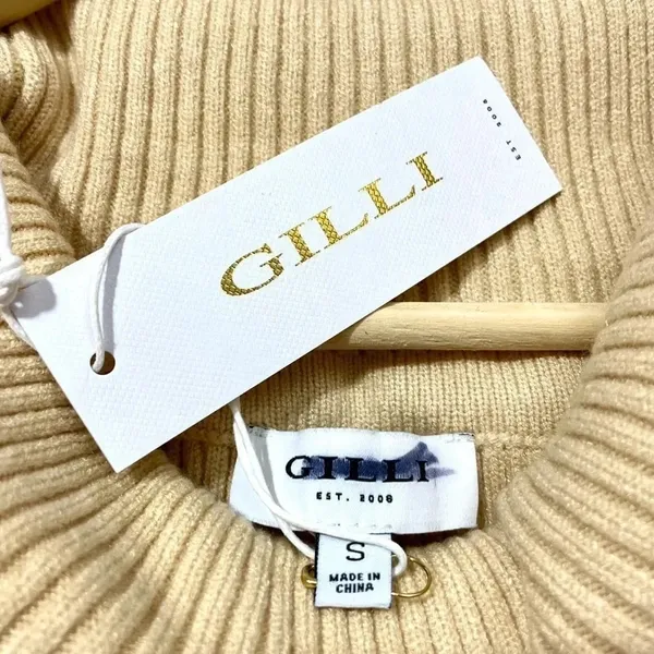 NWT Gilli Ribbed Off The Shoulder Bodycon Sweater Dress - Image 4