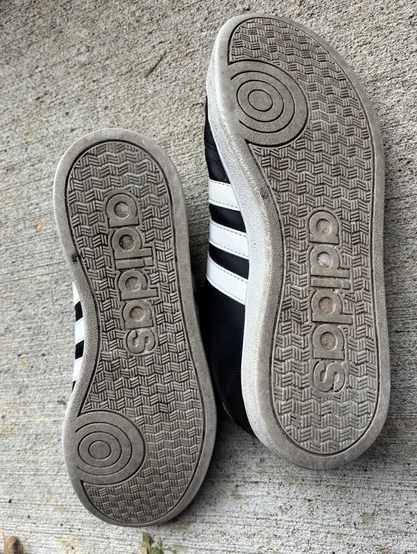Adidas Black and White Sneakers Size 8 - Image 6