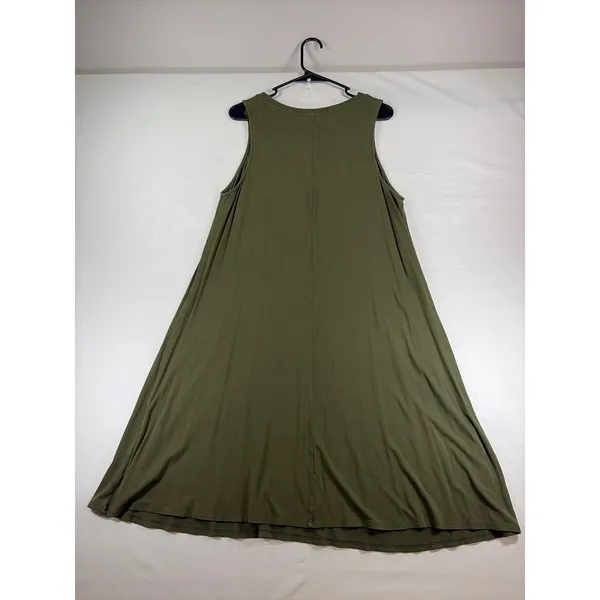 Ava & Viv Olive Green Sleeveless Swing Dress Plus Size 1X Tank Knit Scoop Neck - Image 9