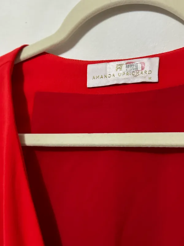 Amanda Uprichard snap closure red sleeveless knee length dress - Image 2