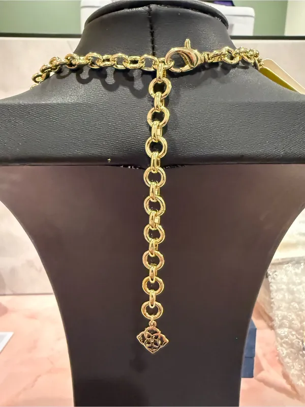Kendra Scott | Gold Plated, Rose Quartz & Crystal Accent Pendant Necklace - Image 3
