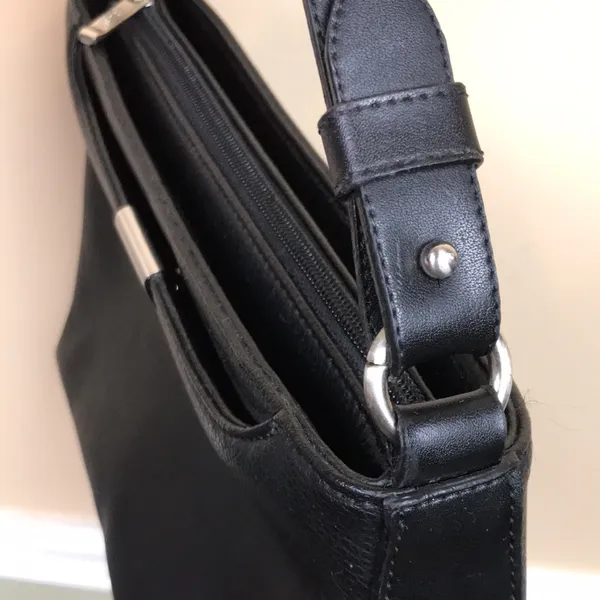 Esprit VTG Y2K Faux Leather Vegan Small Black Carry Hand Bag - Image 8