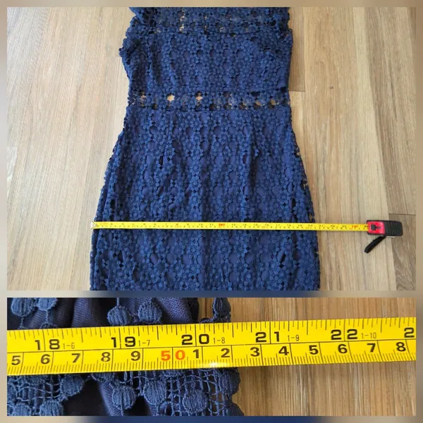 Petal and Pup Womens Lauren Dress - Navy Lace Cutout Midi Sz 14 - Image 13
