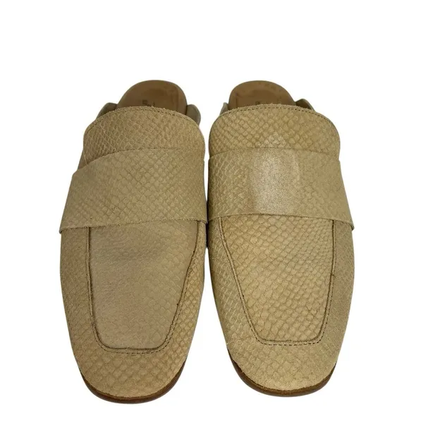 Free People Mules 39 At Ease 2.0 Loafer Suede Embossed Leather Cafe Beige Womens - Image 2