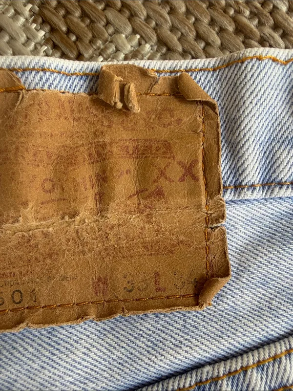 Levi's Light Blue Denim Jeans with Brown Leather Patch - Image 4