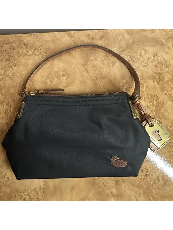 Dooney & Bourke Black Nylon Small Shoulder Bag Duck Logo Y2K Purse - Image 2
