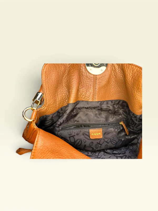 Vintage Bebe Y2K Leather Slouchy Hobo Shoulder Bag Brown Boho Tassel - Image 8