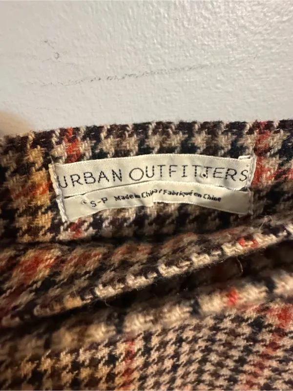 Urban Outfitters Y2K tweed‎ pattern faux wrap skirt Women's Small - Image 2
