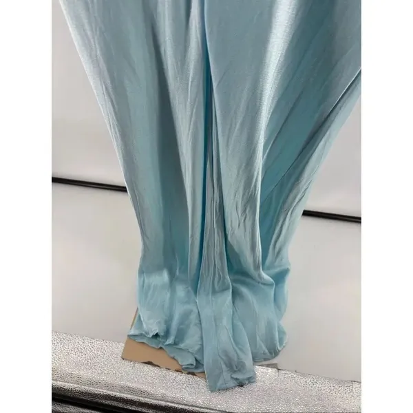 Bardot Astrid Midi Slip Dress Aqua Asymmetric Drape Neck Size M - Image 9