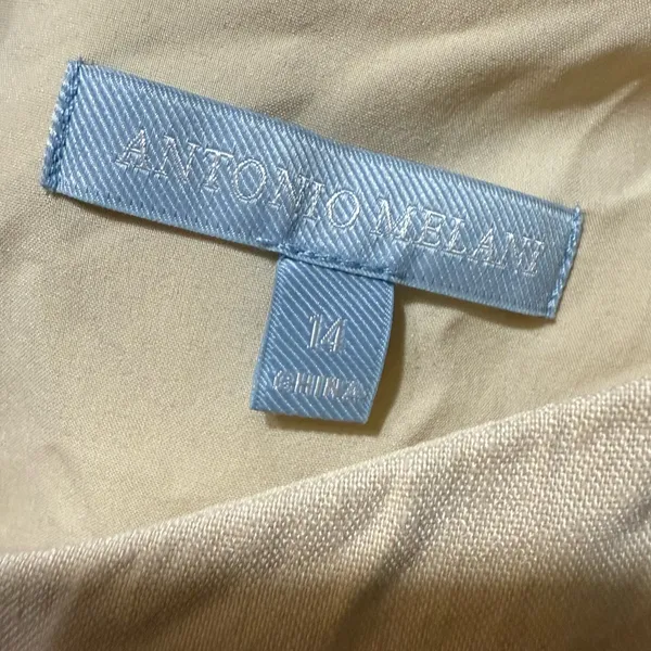 Antonio Melani Charlie One-shoulder Linen Blend Cream Shift Cocktail Dress sz 14 - Image 4