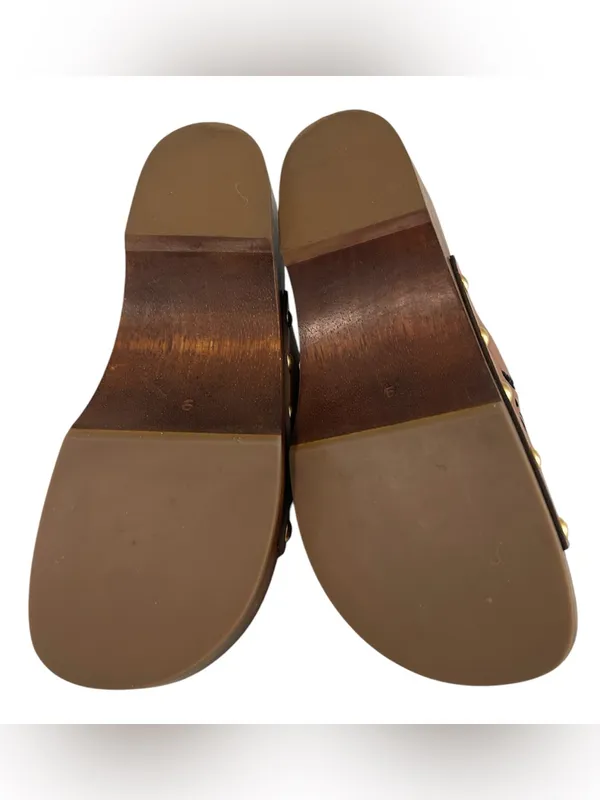 FARM RIO Brown Lace Leather Clog, Size 9, NWOT - Image 7