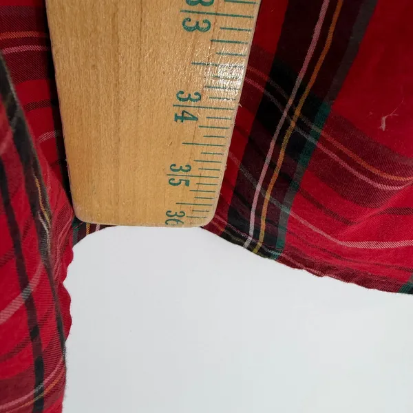 Old‎ Navy Tartan Plaid Mini Dress Womens Medium Red Smocked Puff Sleeve Holiday - Image 14