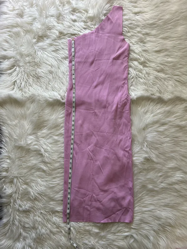Vici One-Shoulder Mauve Pink Dress with Waist Tie Size Medium - Image 4