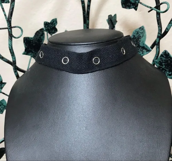 Gothic Black Grommet Punk Chocker New - Image 3