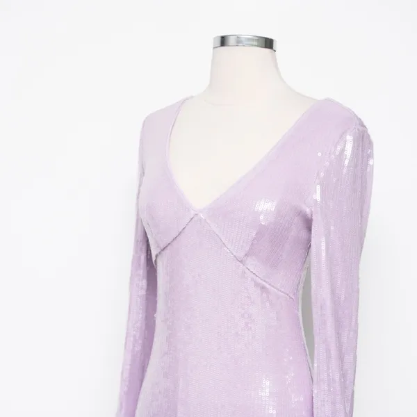 Avec‎ Les Filles - Purple Sequined Bodycon Midi Dress - Image 8