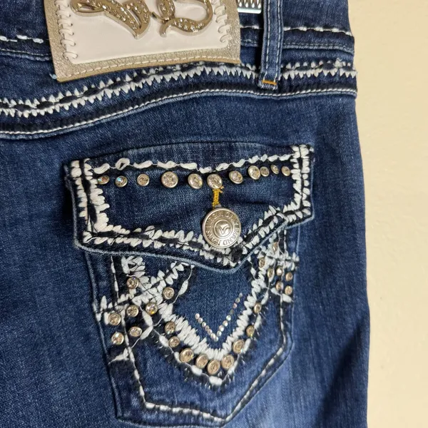 Virgin Only Women's Embellished Bootcut Jeans Dark Wash Size 9/30 western rodeo - Image 9