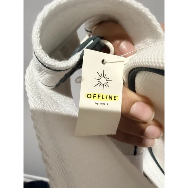 Offline by Aerie - White Blue Canvas‎ Crossbody Bag w/ Strap NWT H - Image 3