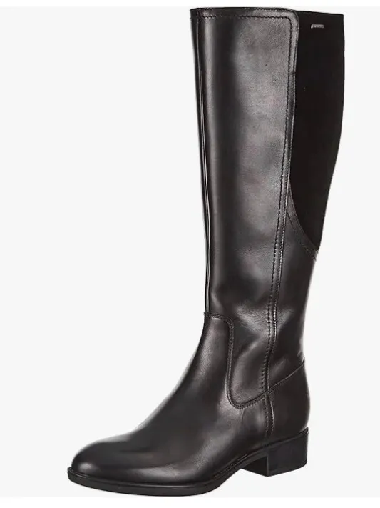 Geox Black Over-the-Knee Leather Riding Boots Size 7 - Image 3