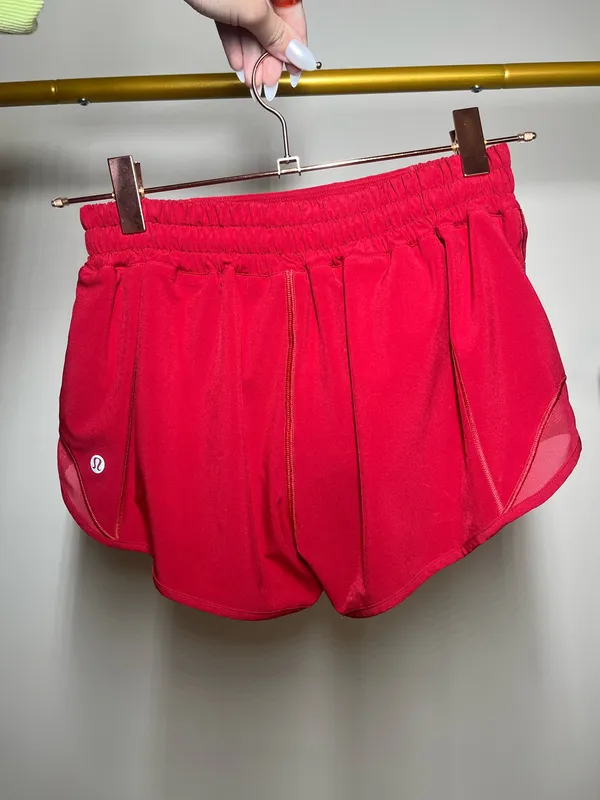 Lululemon red shorts with built in shorts #athletic #activewear - Image 2