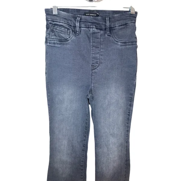 Good American Pull On Flare Jeans Washed Black Size Small‎ - Image 2