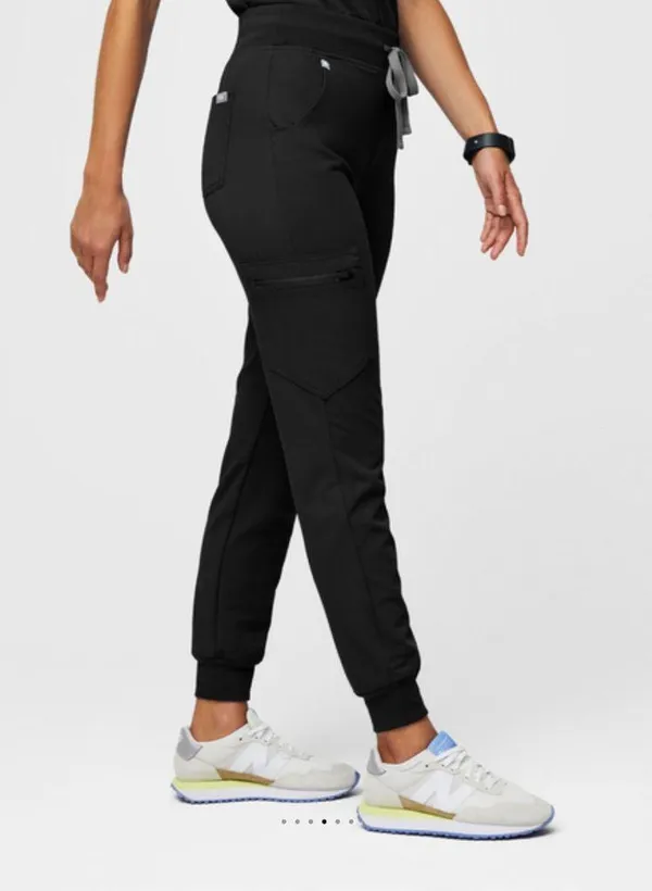 Figs High Waisted Zamora Jogger Scrub Pants - Black - Image 2