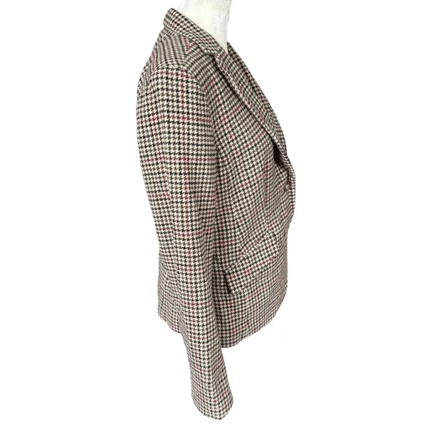Charter Club long sleeve collared button down fully lined houndstooth blazer 4 - Image 3