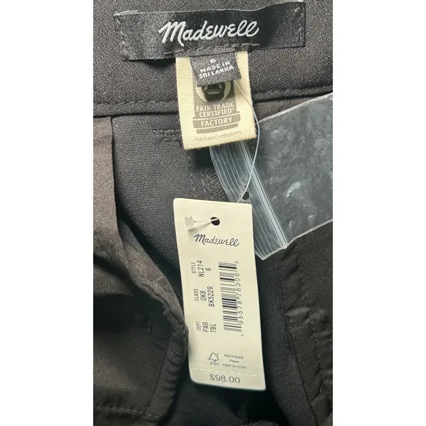 Madewell Neale‎ Pleated Wide-Leg Pants 6 Black High Rise Trousers NWT NL214 - Image 7