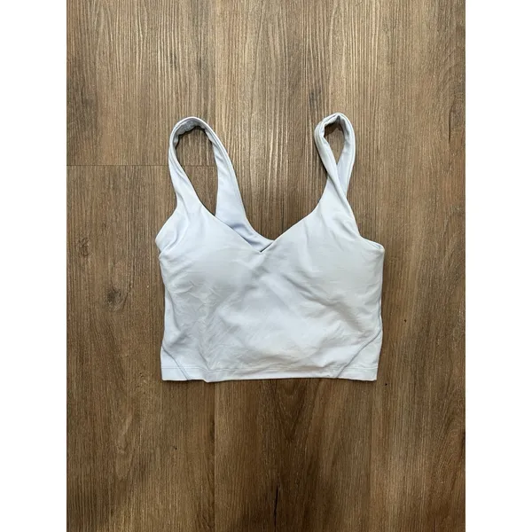 Lululemon Align Tank Top Crop Sleeveless V‎ Neck Lined Blue Size 4 - Image 3