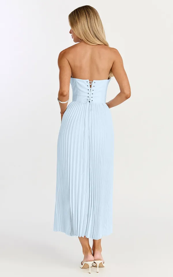New Showpo Loretta Midi Dress Lace Up Back Bustier Pleated Dress MSRP $129 - Image 6