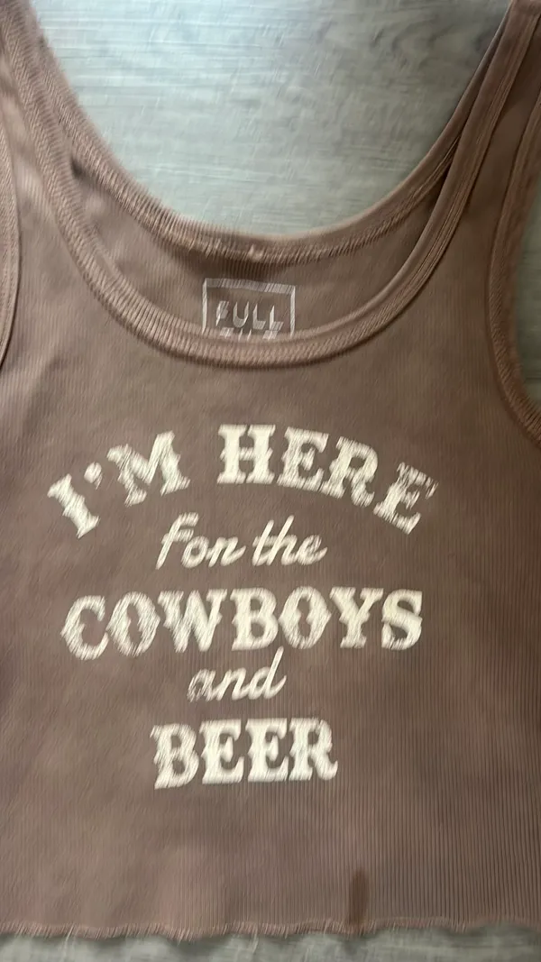 Full Tilt Tilly’s  Graphic Ribbed Brown Tank Top - Image 2