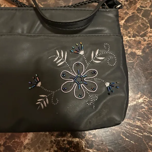 Kathie Lee Collection Black Embroidered small shoulder bag - Image 7