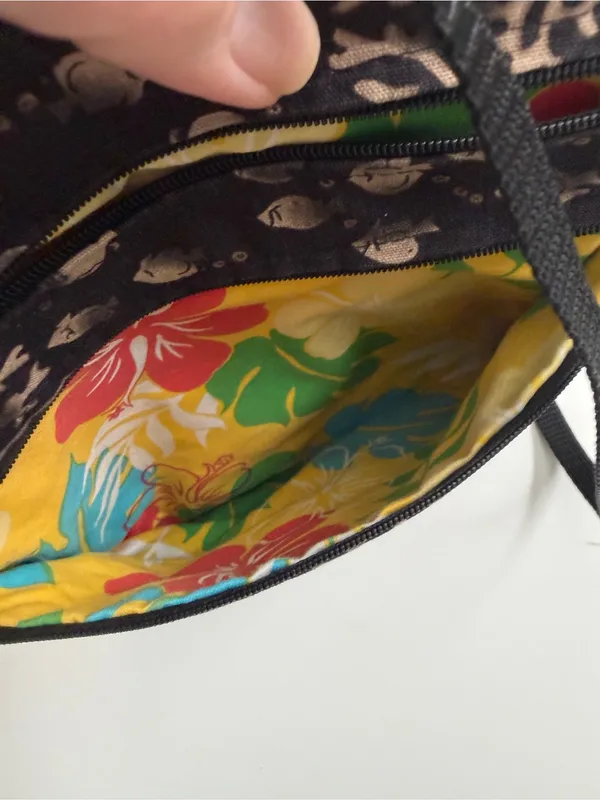 Crossbody Purse Bag Island Sea sea Turtles Shells Coral Lightweight Fabric Black - Image 11