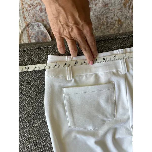 Lilly Pulitzer Cameron Luxletic White Stretch Pants Womens 8 Gold Button GolfEUC - Image 8