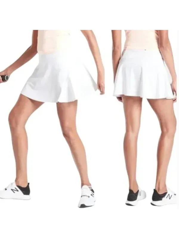 Athleta Match Point Skirt White Tennis Athletic Skort Summer Vacation Preppy - Image 2