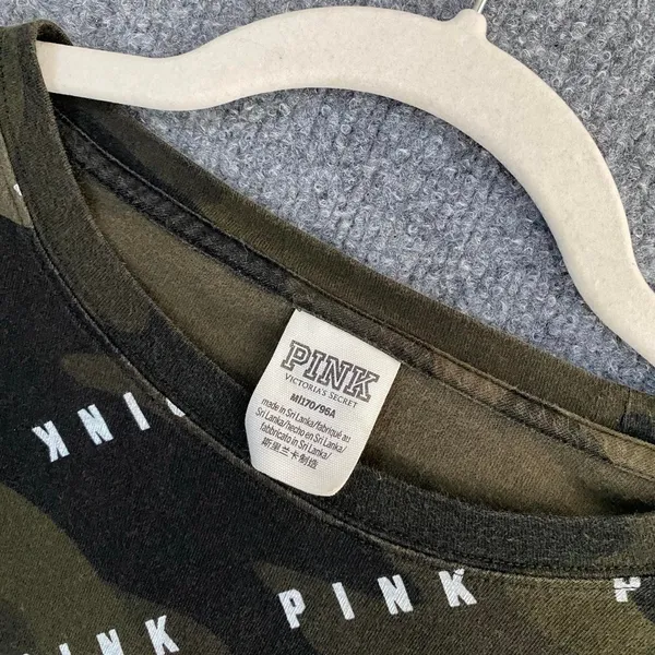 Vs Pink Camouflage Long Sleeve Graphic All Over Print Logo Army Green Y2k - Image 5
