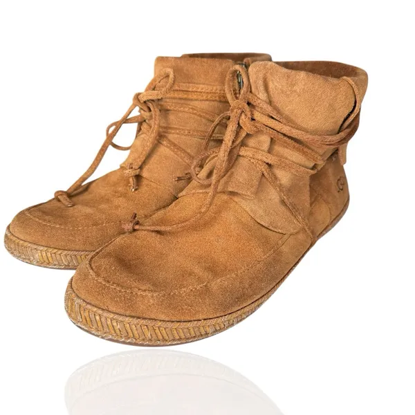 UGG Reid Moc Womens 8 Moccasin Booties‎ Chestnut Brown Suede Ankle Boots - Image 2
