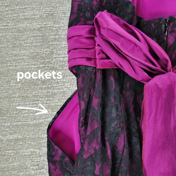 Sequin Hearts Lace Mini Prom Dress Womens 5 Purple Sash Strapless Cocktail Party - Image 10