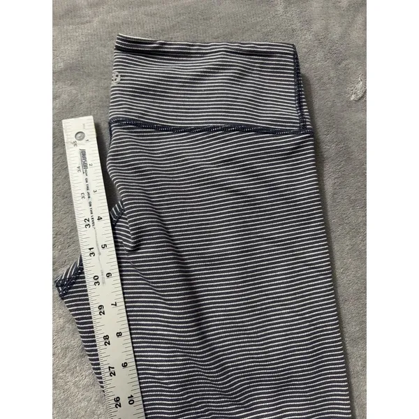 Lululemon Women's‎ Wunder Under Pant Super Stripe Cadet Blue White Size 6 - Image 8