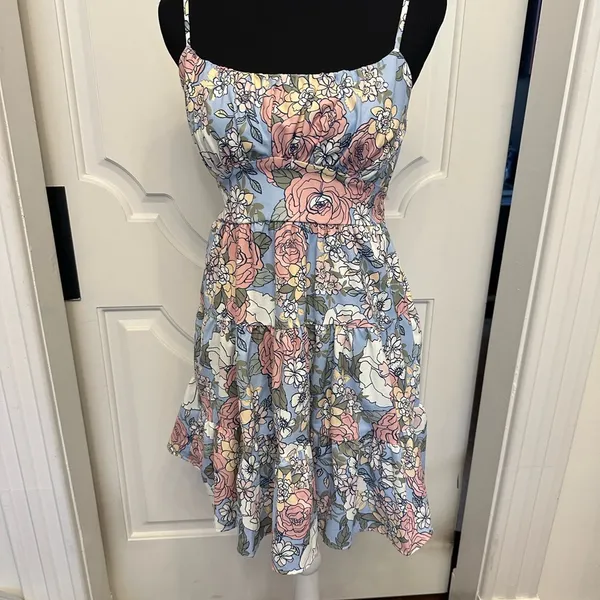 Altar’d State Floral Spaghetti Strap Dress Sundress Bow Back NWOT - Image 2
