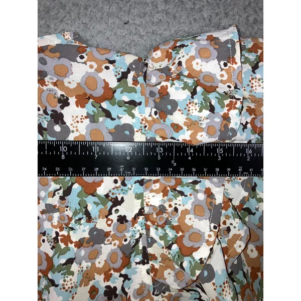 Entro Peplum Blouse Small Retro Floral Ruffle Puff Sleeve‎ Cottagecore Boho Festive - Image 10