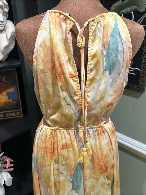 fab’rik Halter Neck Cutout Maxi Dress Multicolor Size Small - Image 6