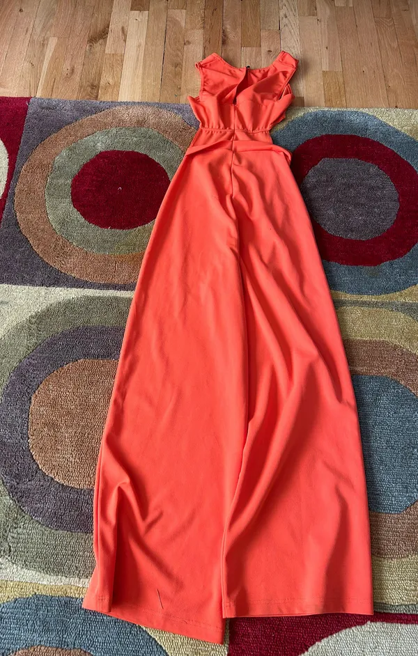 PrettyLittleThing Orange Cutout Sleeveless Pants Jumpsuit One Piece Size 0 - Image 5