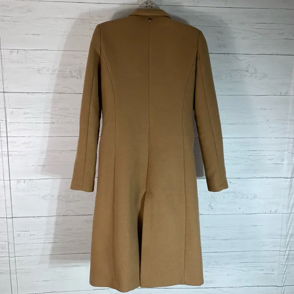 Rebel Queen camel double breasted wool blend pea coat size 42 - Image 2