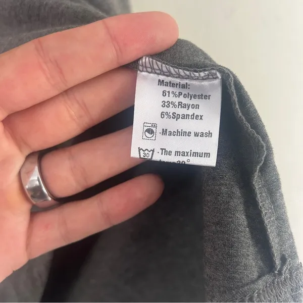 NWT PrinStory Gray T-Shirt Ruffle Sleeve Casual Neutral XXL - Image 3