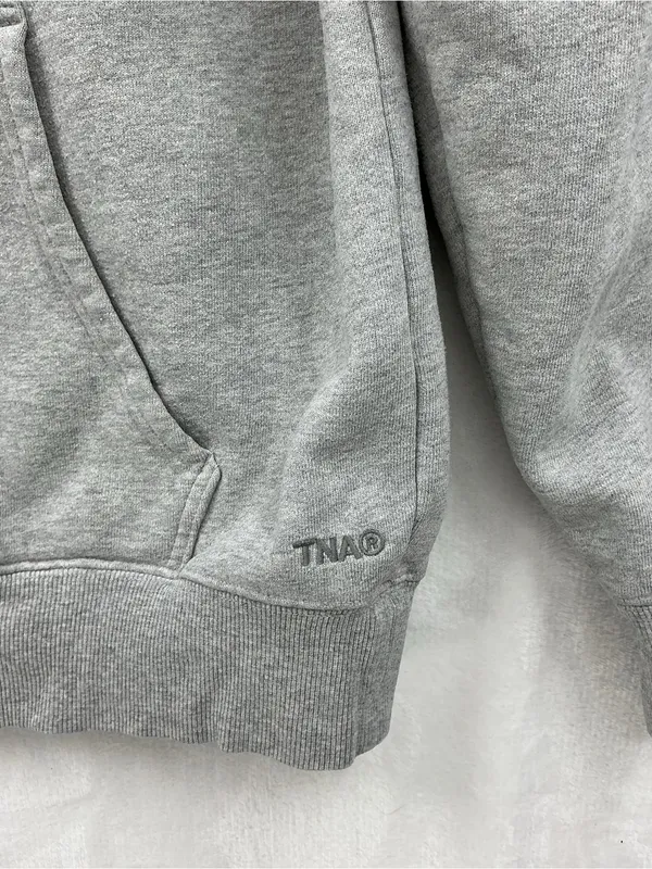 TNA Light Gray Hoodie Pullover 948 Size M - Image 4