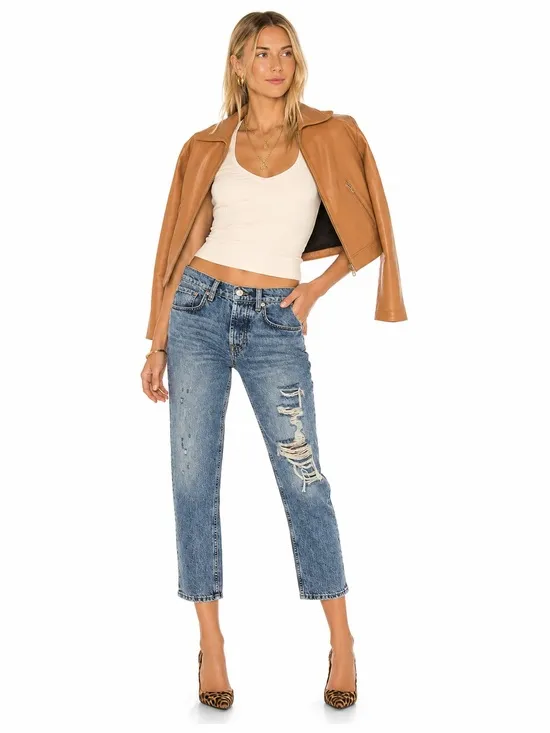 NWT 7 For All Mankind Julia Jeans Sz 23 Distressed Tapered Boyfriend 90s Vintage - Image 3
